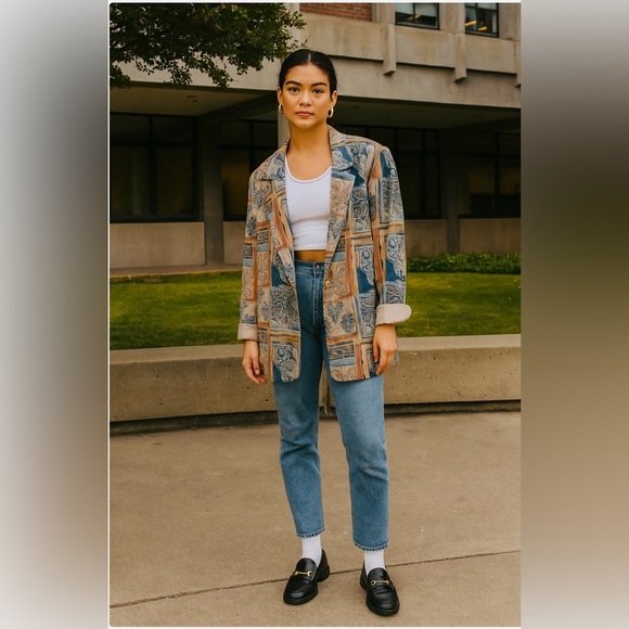 Vintage Patterned Women's Toni Garment Blazer size large - Picture 1 of 14